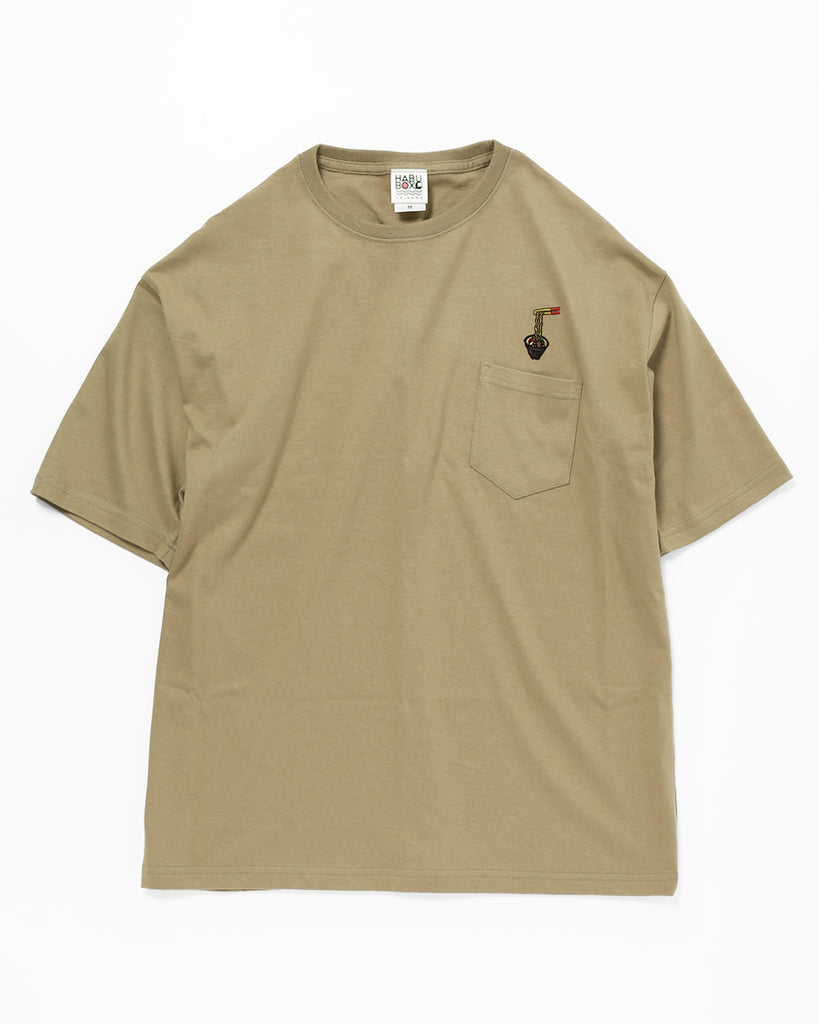 ソーキそば：ワンポイント刺繍ポケ付きビッグT — HABUBOXオンラインストア